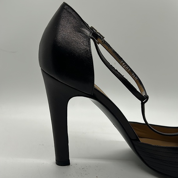 Lambertson Truex Black Leather Pointed Toe Stiletto Heels Shoes *Sz 38.5/US 8.5* - Picture 6 of 8